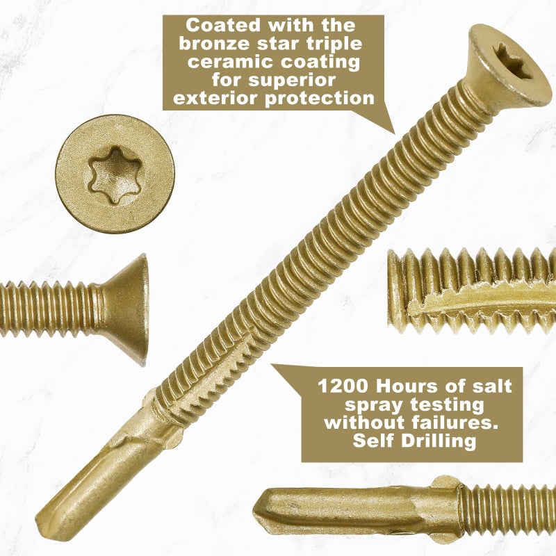 Yaocom 500 Pcs #14x2-3/4 Trailer Deck Screws Bulk Self Tapping Trailer Screws Wood to Metal with Star Head Self Drilling Reamer for Trailers Flatbeds Fastening Wood to Steel Metal Construction - Image 5